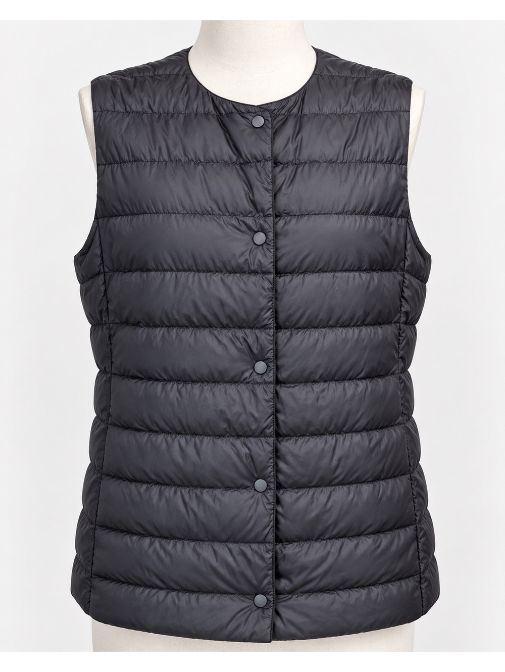 UNIQLO Women’s Ultra Light Down Puffer Vest Black XL Snap Front Lightweight